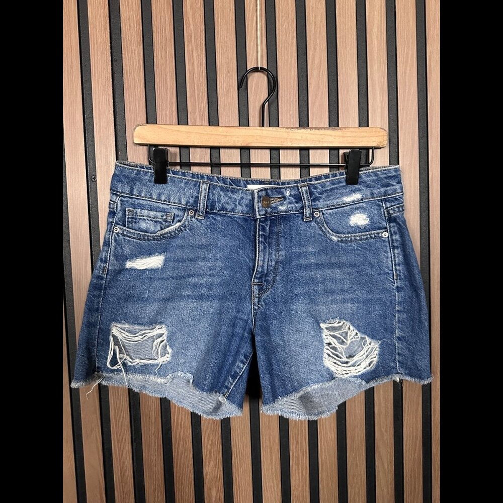 DL1961 Jean Shorts 26 Womens Blue Karlie Boyfriend Frayed Distressed